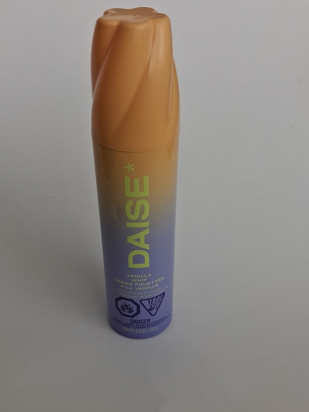 Daise* Vanilla Whip Foaming Body Wash - Orange and Lavender Gradient Can
